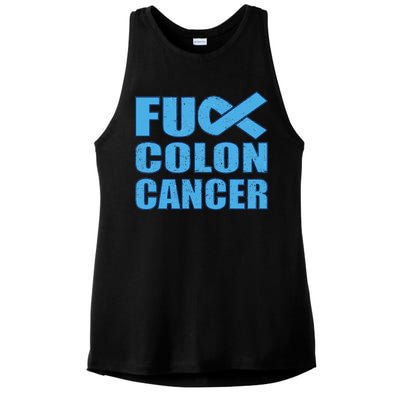 Fuck Colon Cancer Ladies PosiCharge Tri-Blend Wicking Tank