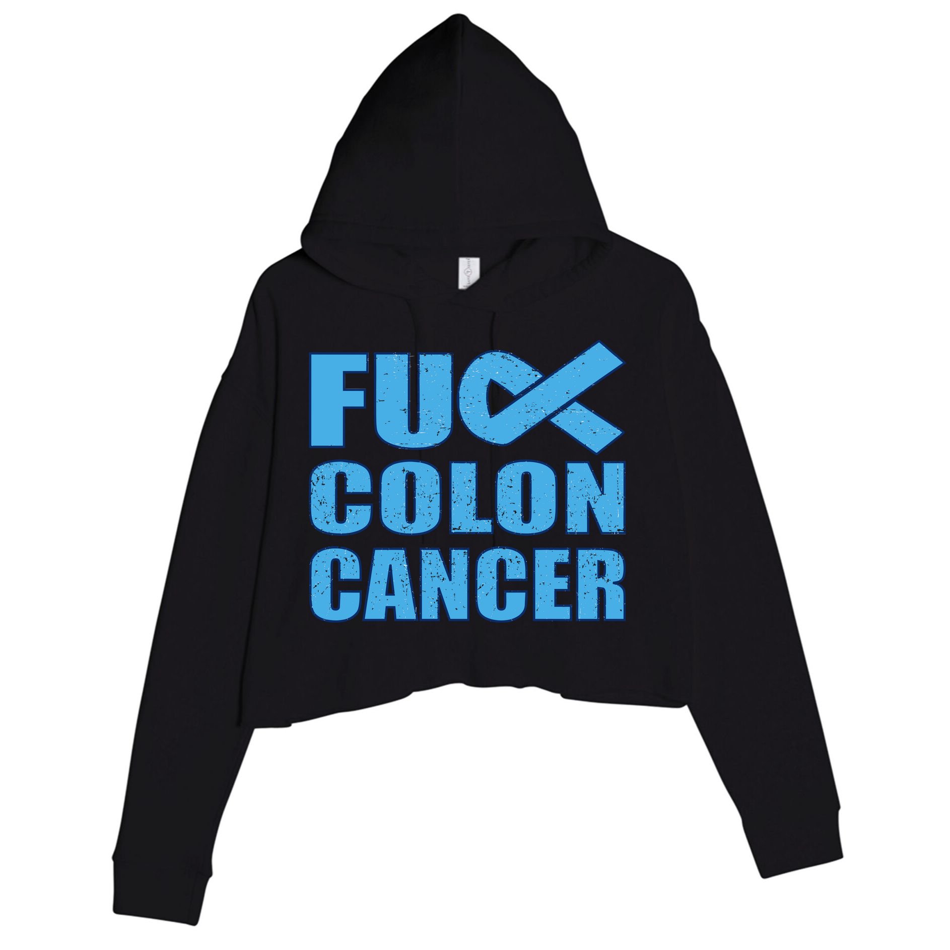 Fuck Colon Cancer Crop Fleece Hoodie