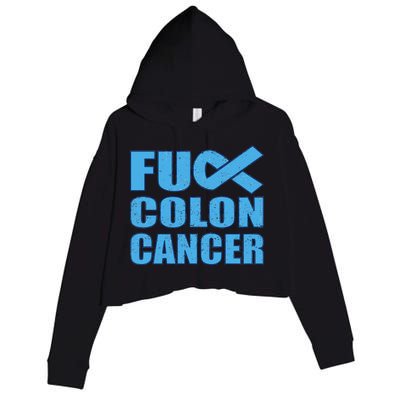 Fuck Colon Cancer Crop Fleece Hoodie