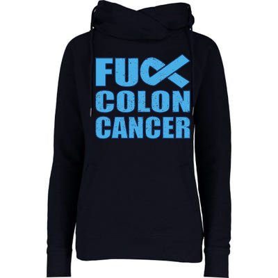 Fuck Colon Cancer Womens Funnel Neck Pullover Hood