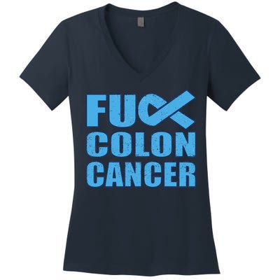 Fuck Colon Cancer Women's V-Neck T-Shirt