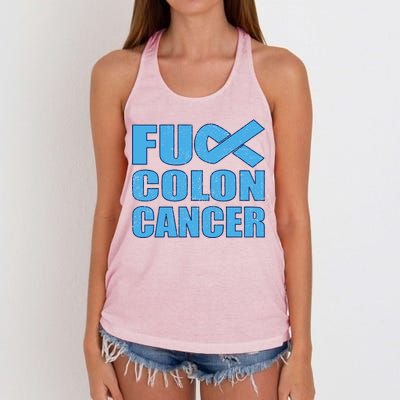 Fuck Colon Cancer Women's Knotted Racerback Tank