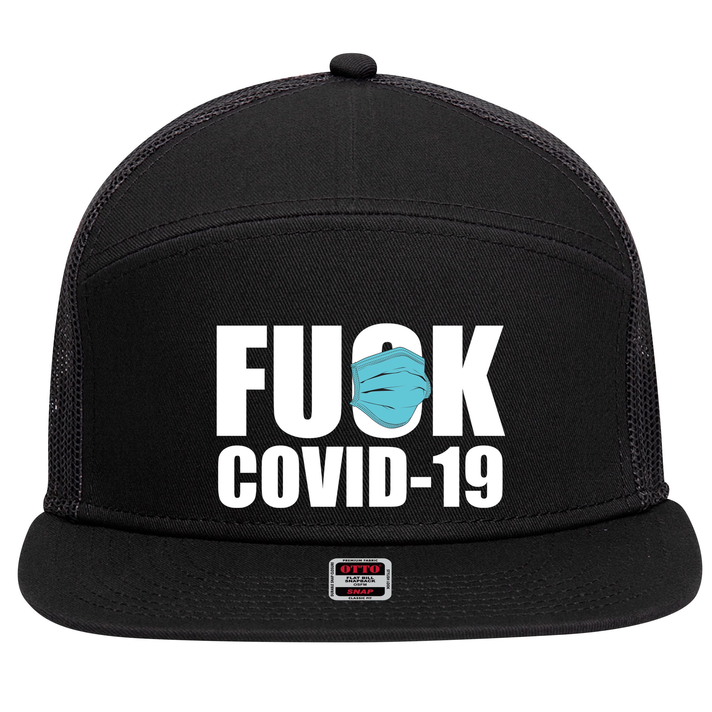 Fuck COVID-19 7 Panel Mesh Trucker Snapback Hat