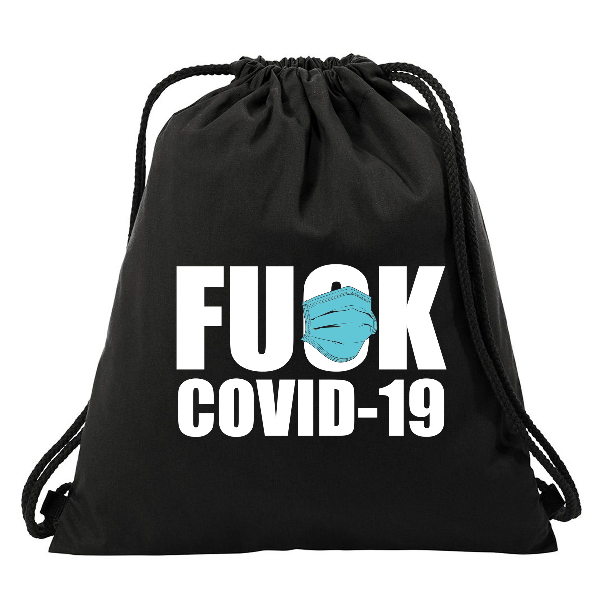 Fuck COVID-19 Drawstring Bag