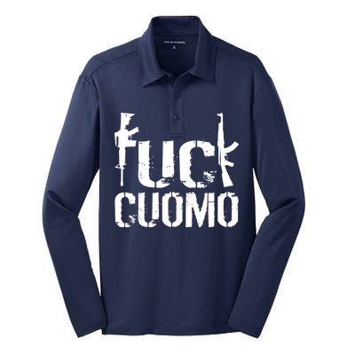 Fuck Cuomo Gun Rights Silk Touch Performance Long Sleeve Polo