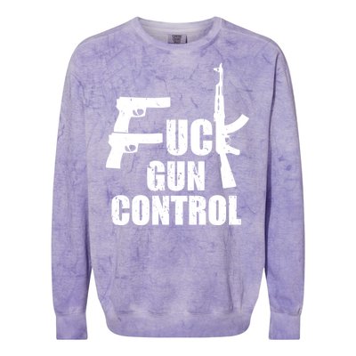 Fuck Gun Control Colorblast Crewneck Sweatshirt