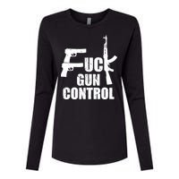 Fuck Gun Control Womens Cotton Relaxed Long Sleeve T-Shirt