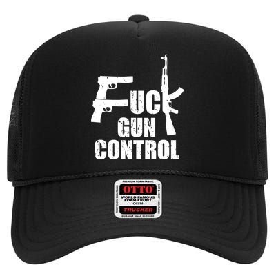 Fuck Gun Control High Crown Mesh Back Trucker Hat