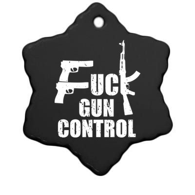 Fuck Gun Control Ceramic Star Ornament