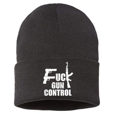 Fuck Gun Control Sustainable Knit Beanie