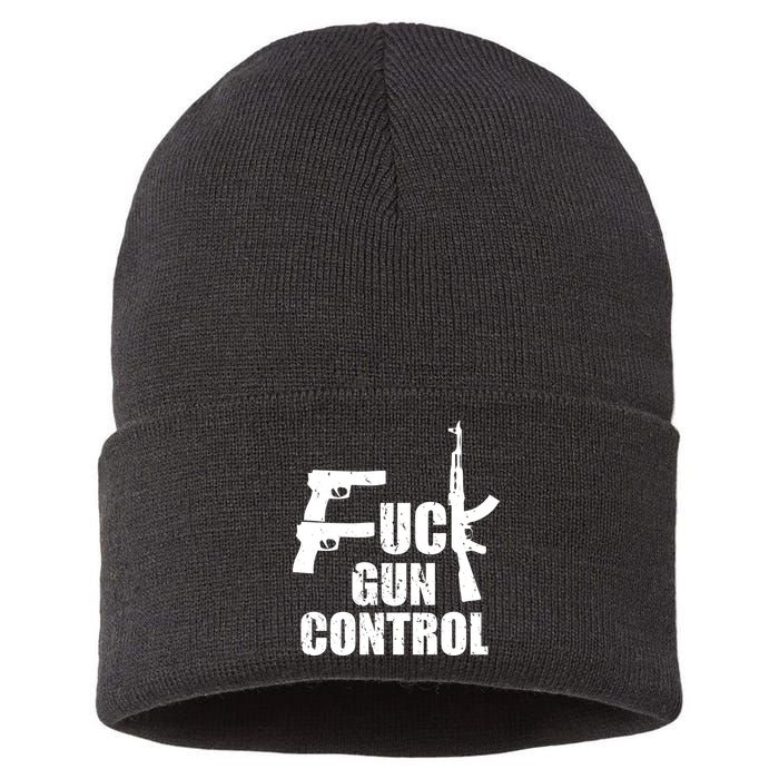 Fuck Gun Control Sustainable Knit Beanie