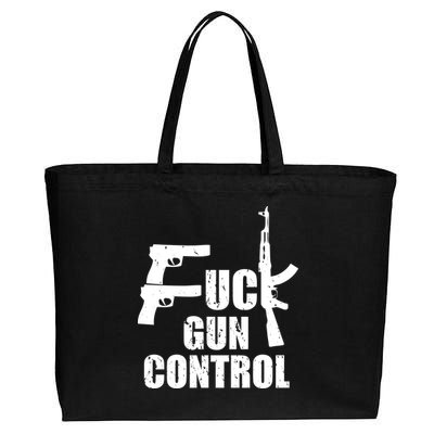 Fuck Gun Control Cotton Canvas Jumbo Tote