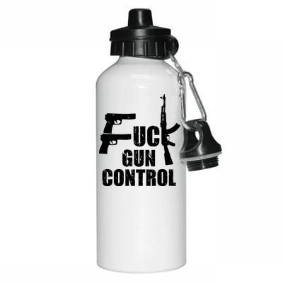 Fuck Gun Control Aluminum Water Bottle 