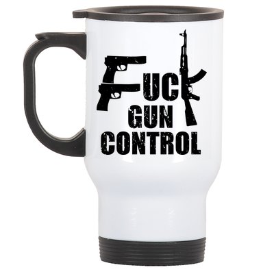 Fuck Gun Control Stainless Steel Travel Mug