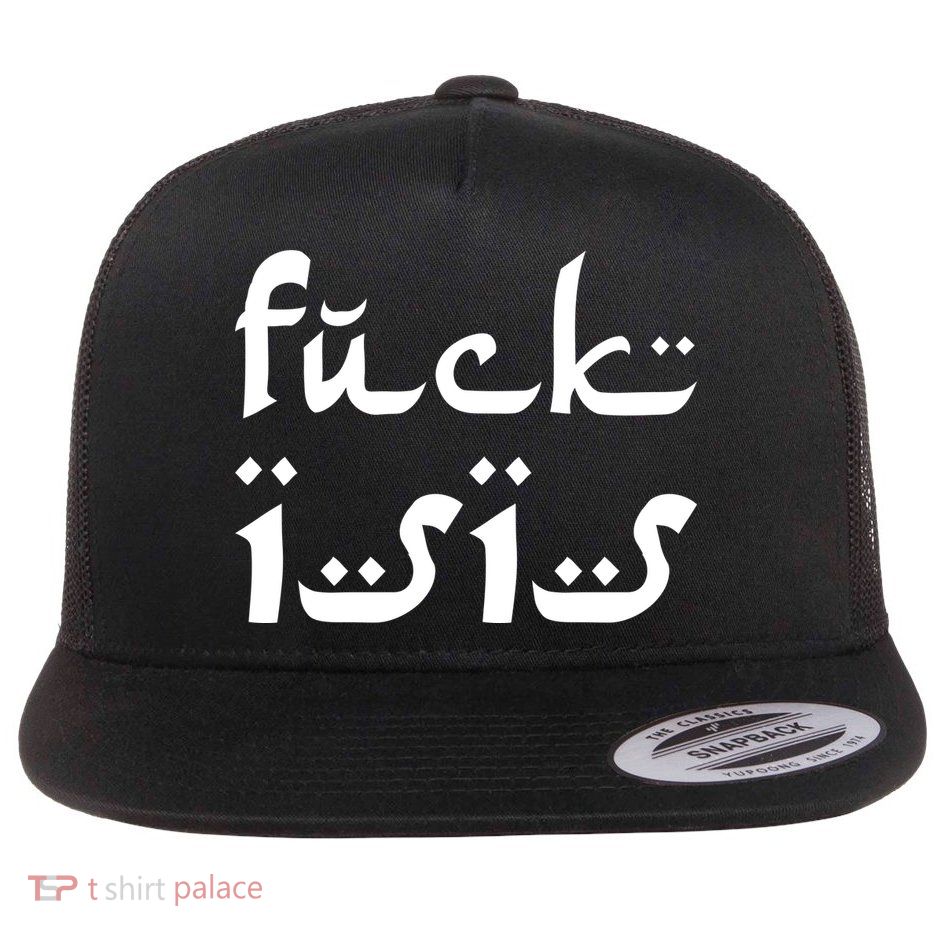 Fuck Isis Arabic Logo Flat Bill Trucker Hat