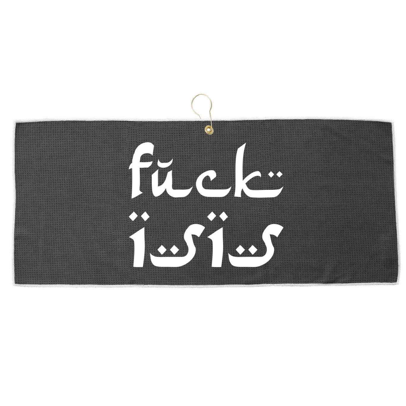 Fuck Isis Arabic Logo Large Microfiber Waffle Golf Towel