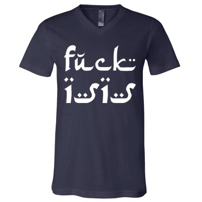 Fuck Isis Arabic Logo V-Neck T-Shirt