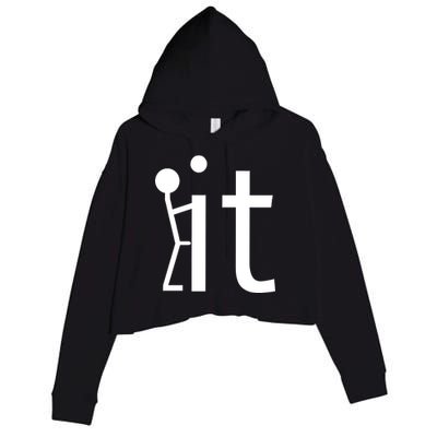 Fuck It Logo Figure Crop Fleece Hoodie