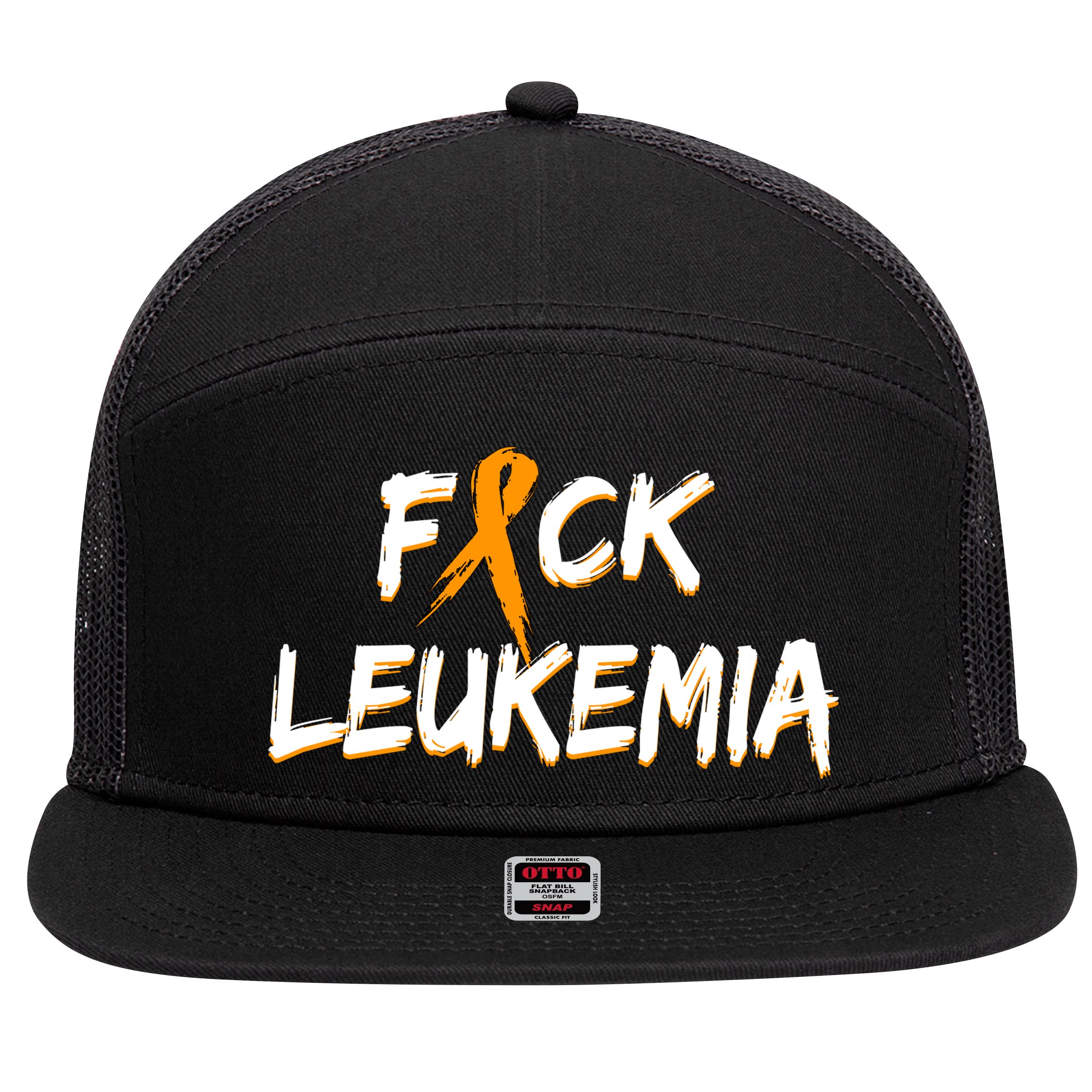 Fuck Leukemia 7 Panel Mesh Trucker Snapback Hat