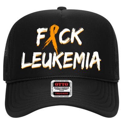 Fuck Leukemia High Crown Mesh Back Trucker Hat