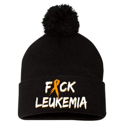 Fuck Leukemia Pom Pom 12in Knit Beanie