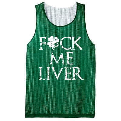 Fuck Me Liver Irish Whiskey Funny St. Patrick's Day Mesh Reversible Basketball Jersey Tank