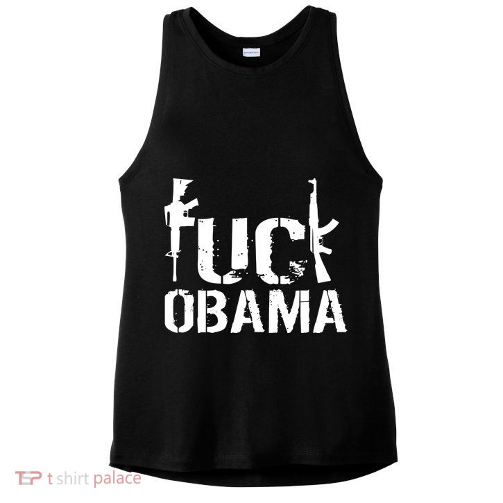 Fuck Obama Gun Rights Ladies PosiCharge Tri-Blend Wicking Tank