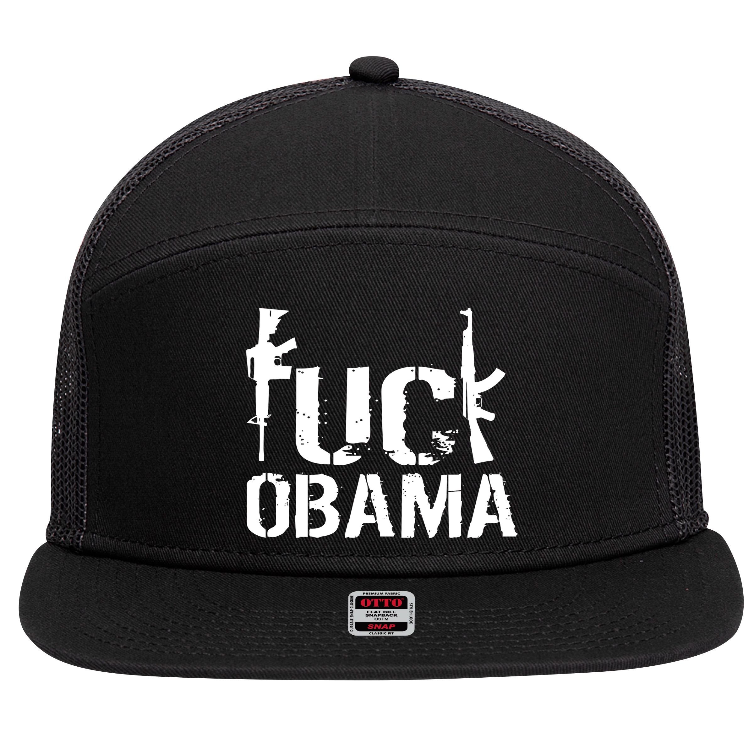 Fuck Obama Gun Rights 7 Panel Mesh Trucker Snapback Hat