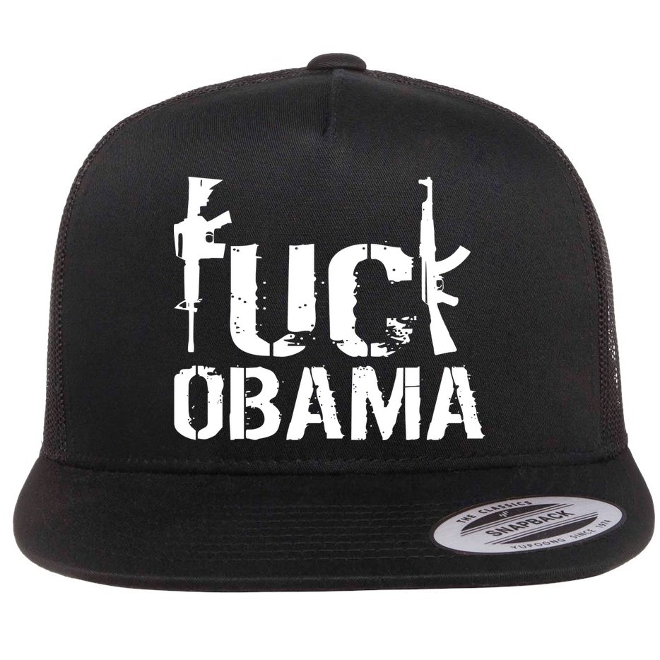 Fuck Obama Gun Rights Flat Bill Trucker Hat