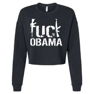 Fuck Obama Gun Rights Cropped Pullover Crew