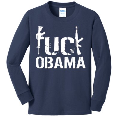 Fuck Obama Gun Rights Kids Long Sleeve Shirt