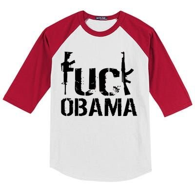 Fuck Obama Gun Rights Kids Colorblock Raglan Jersey