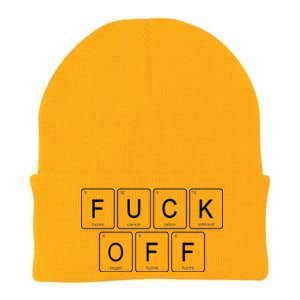 Fuck Off - Funny Adult Humor Periodic Table Of Elements Knit Cap Winter Beanie