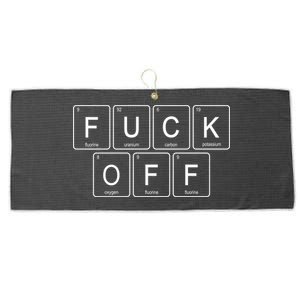 Fuck Off - Funny Adult Humor Periodic Table Of Elements Large Microfiber Waffle Golf Towel