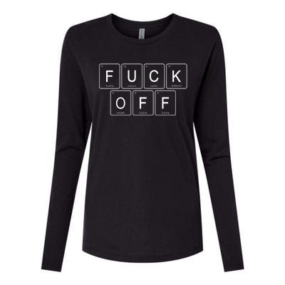 Fuck Off Periodic Table Funny Offensive Womens Cotton Relaxed Long Sleeve T-Shirt