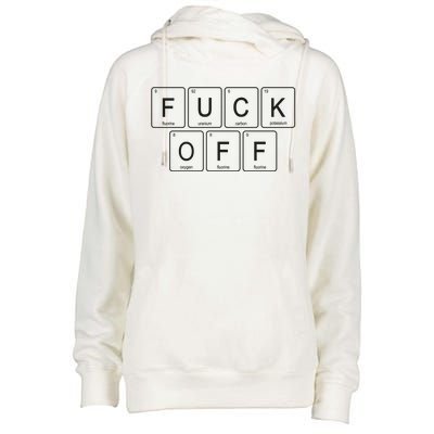 Fuck Off Periodic Table Funny Offensive Womens Funnel Neck Pullover Hood