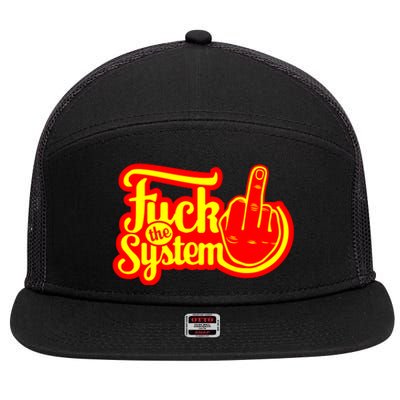 Fuck The System 7 Panel Mesh Trucker Snapback Hat