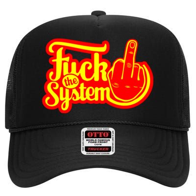 Fuck The System High Crown Mesh Back Trucker Hat