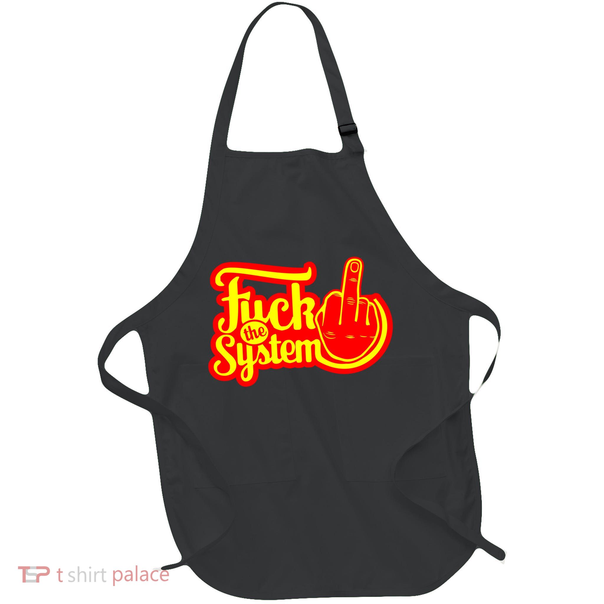 Fuck The System Full-Length Apron With Pockets
