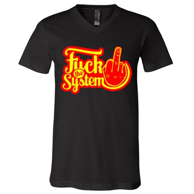Fuck The System V-Neck T-Shirt