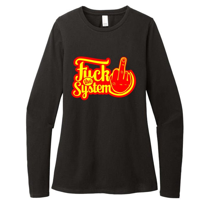 Fuck The System Womens CVC Long Sleeve Shirt