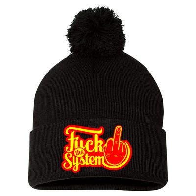 Fuck The System Pom Pom 12in Knit Beanie