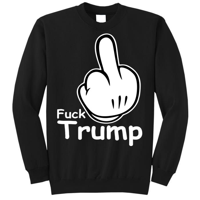 Fuck Trump Cartoon Middle Finger Resist Anti Trump Sweatshirt