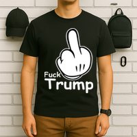 Fuck Trump Cartoon Middle Finger Resist Anti Trump T-Shirt