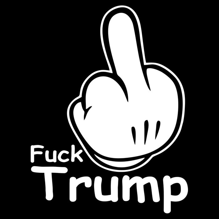 Fuck Trump Cartoon Middle Finger Resist Anti Trump T-Shirt