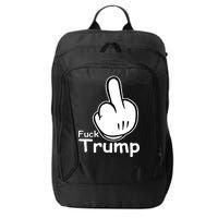 Fuck Trump Cartoon Middle Finger Resist Anti Trump City Backpack