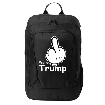 Fuck Trump Cartoon Middle Finger Resist Anti Trump City Backpack