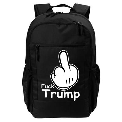 Fuck Trump Cartoon Middle Finger Resist Anti Trump Daily Commute Backpack