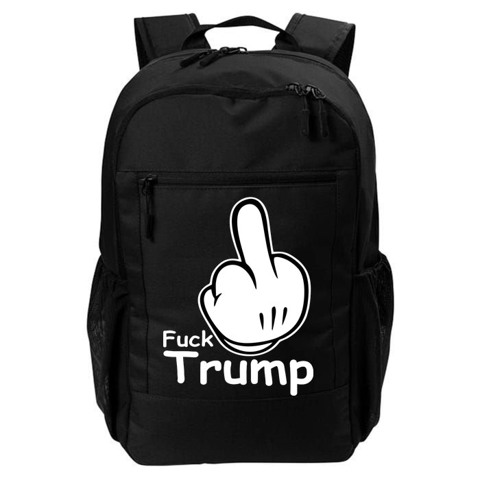 Fuck Trump Cartoon Middle Finger Resist Anti Trump Daily Commute Backpack