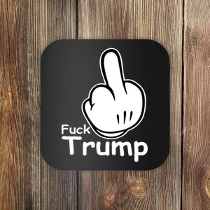 Fuck Trump Cartoon Middle Finger Resist Anti Trump Coaster